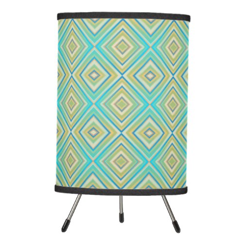 Turquoise Blues Alternative Diamond Pattern Tripod Lamp