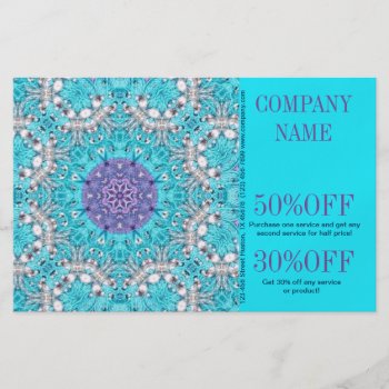 Turquoise Bohemian Henna Pattern Yoga Instructor Flyer by businesscardsdepot at Zazzle