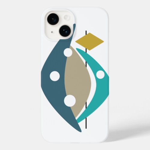 Turquoise Boomerang Retro Mid Century Modern Case_Mate iPhone 14 Case