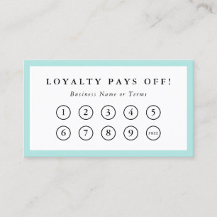 Turquoise Border Social Media Loyalty Punch Card