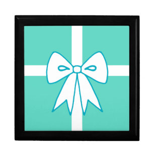 Turquoise Bow Jewelry Keepsake Box
