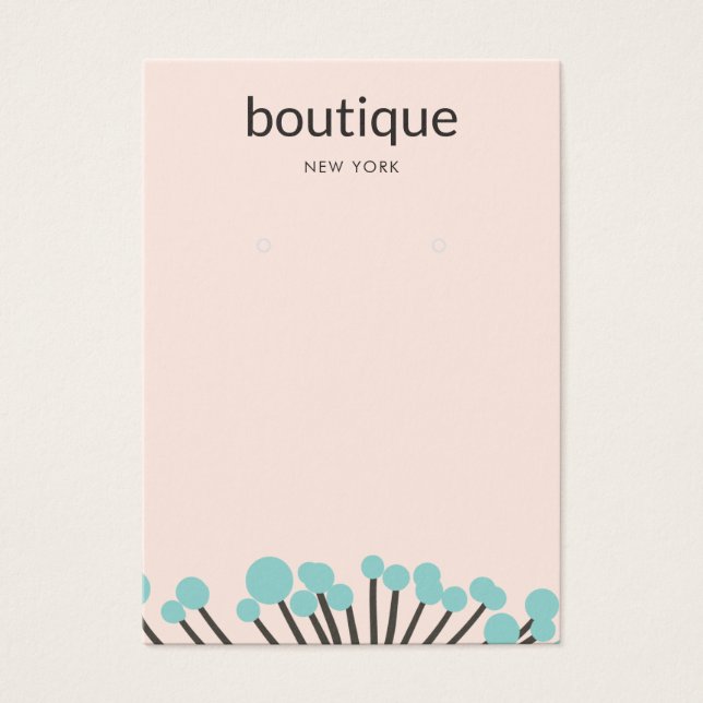 Turquoise Branch Pink Earring Display Card (Front)