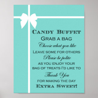 Turquoise Bridal Shower Game Sign Aqua