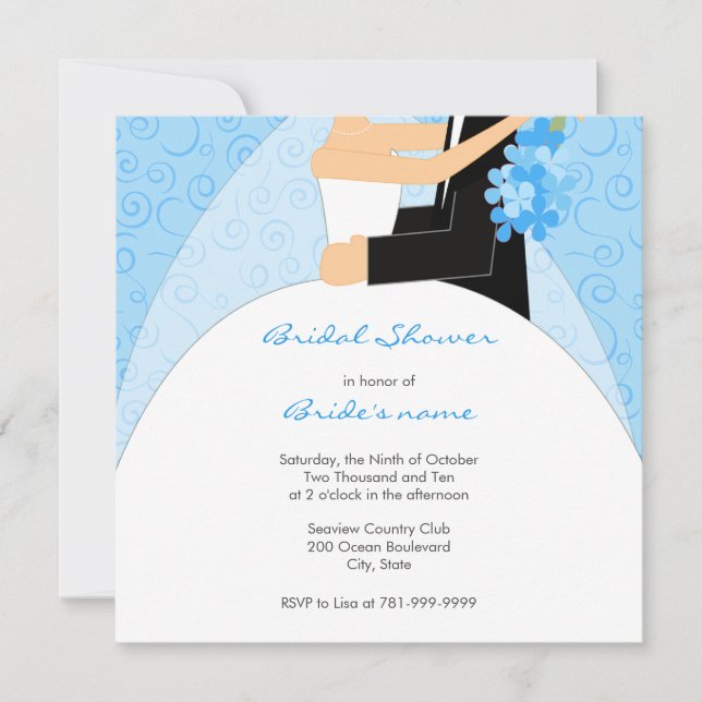 Turquoise Bridal Shower Invitations (Front)