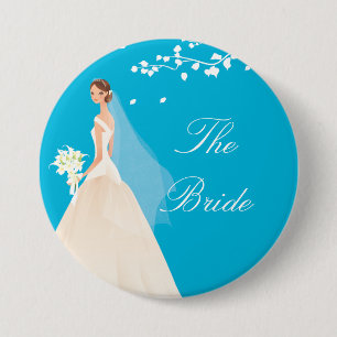 Turquoise Bride Bridal Party Button