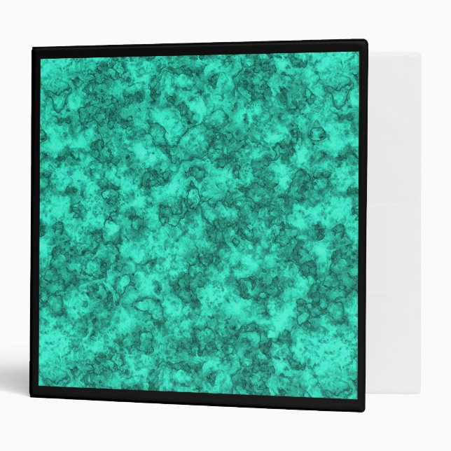 Turquoise bright marble pattern 3 ring binder (Front/Inside)