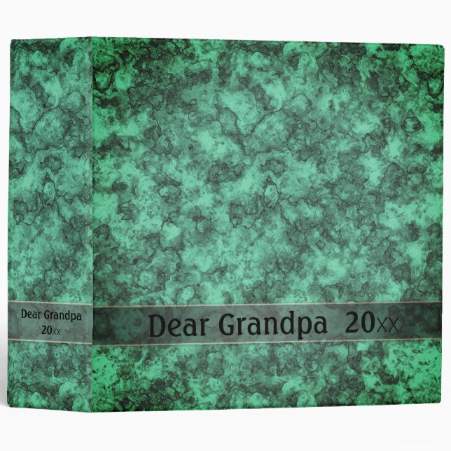 Turquoise bright marble pattern 3 ring binder (Front/Spine)
