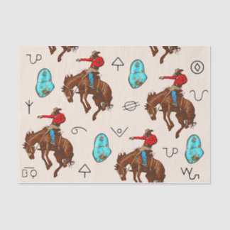 Turquoise, Broncs, and Brands Tissue Paper