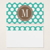 Turquoise & Brown | Big Polka Dots Monogrammed (Front & Back)