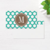 Turquoise & Brown | Big Polka Dots Monogrammed (Desk)