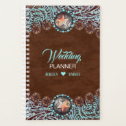 Turquoise Brown Cowboy Country Western Wedding Planner at Zazzle