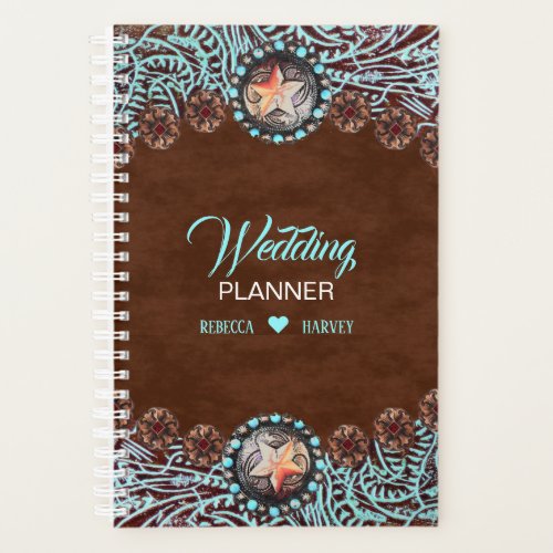 turquoise brown cowboy country western wedding planner