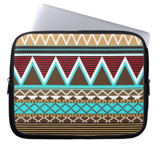 Turquoise & Brown Modern Tribal Laptop Sleeve