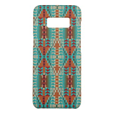 Turquoise Brown Orange Taupe Tribal Mosaic Pattern Case-Mate Samsung Galaxy S8 Case