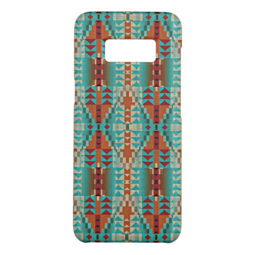 Turquoise Brown Orange Taupe Tribal Mosaic Pattern Case_Mate Samsung Galaxy S8 Case