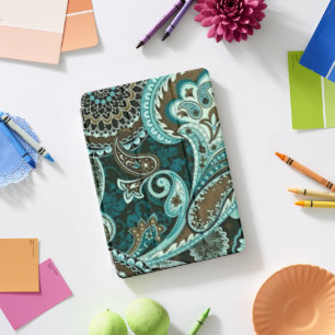 Turquoise Brown Vintage Paisley iPad Pro Cover