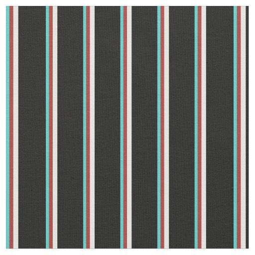 Turquoise, Brown, White, and Black Pattern Fabric