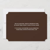 Turquoise, Brown, White Floral Wedding Invitation (Back)