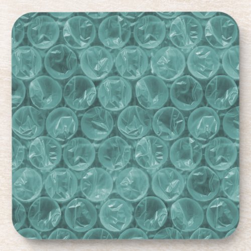 Turquoise bubble wrap pattern coaster
