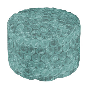 Turquoise bubble wrap pattern pouf