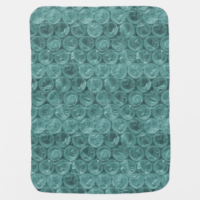 Turquoise bubble wrap swaddle blanket (Front)
