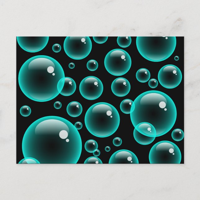 Turquoise Bubbles Postcard (Front)