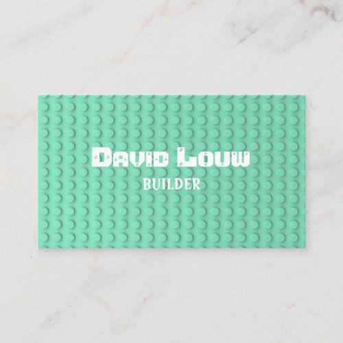 Turquoise building blocks business card