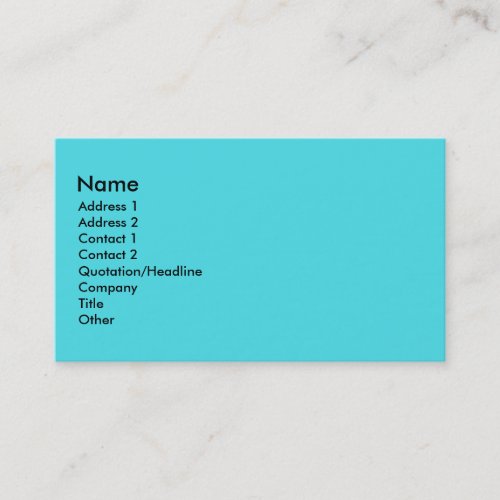 Turquoise Business Cards