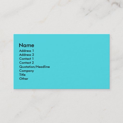 Customizable Turquoise Business Cards