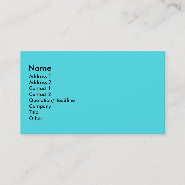 Turquoise Business Card (Front)
