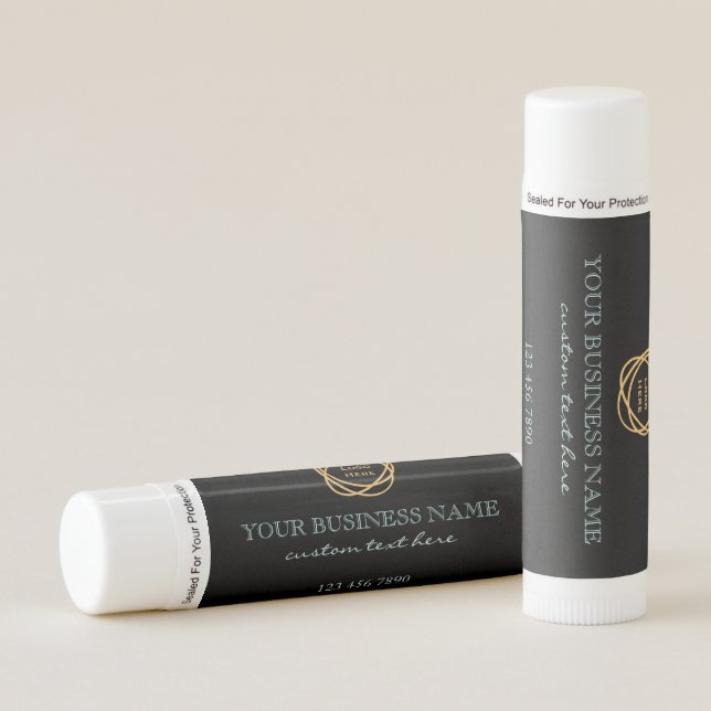 Turquoise Business Logo Promo Natural Beeswax   Lip Balm (Front)