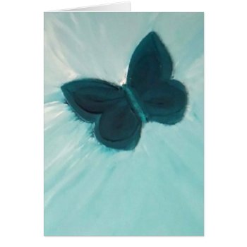 Turquoise Butterfly Blank Card by SPKCreative at Zazzle
