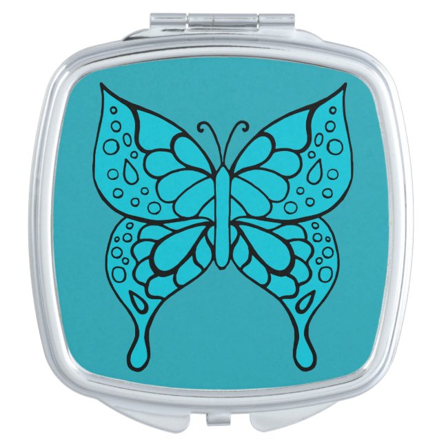 Turquoise Butterfly Compact Mirror” Compact Mirror (Front)