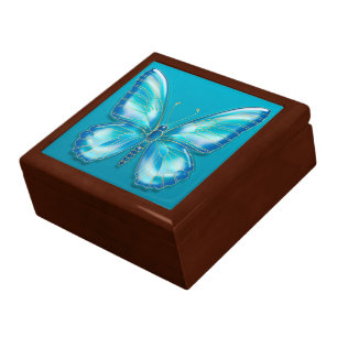 Turquoise butterfly gift box
