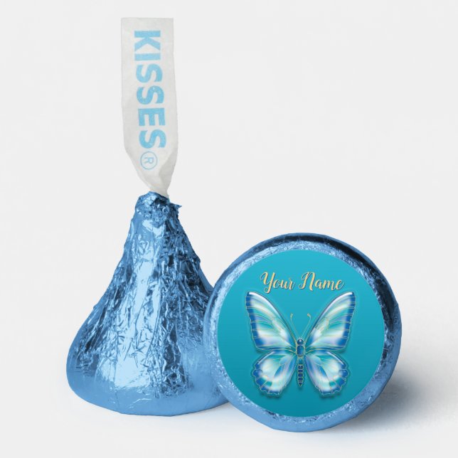 Turquoise Butterfly Hershey's Candy Favors (Front)