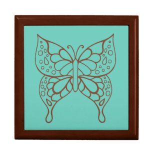 Turquoise Butterfly Jewelry Box