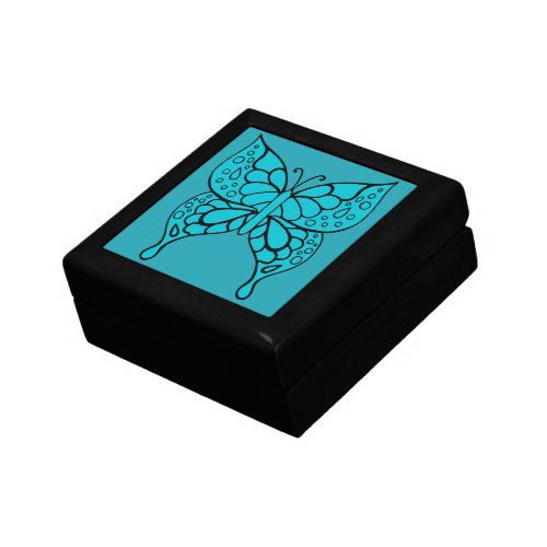 Turquoise Butterfly Jewelry Box