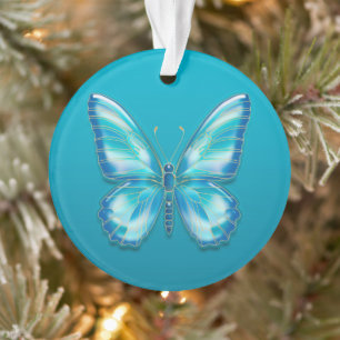 Turquoise butterfly ornament