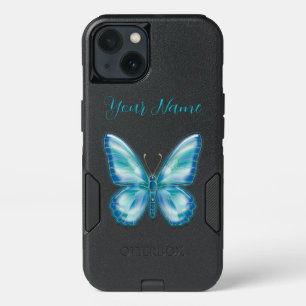 Turquoise Butterfly iPhone 13 Case