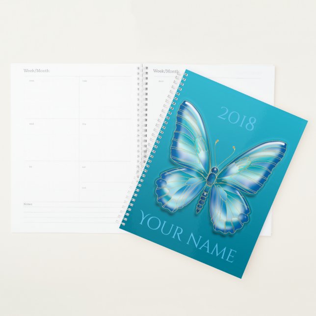 Turquoise butterfly planner (Display)