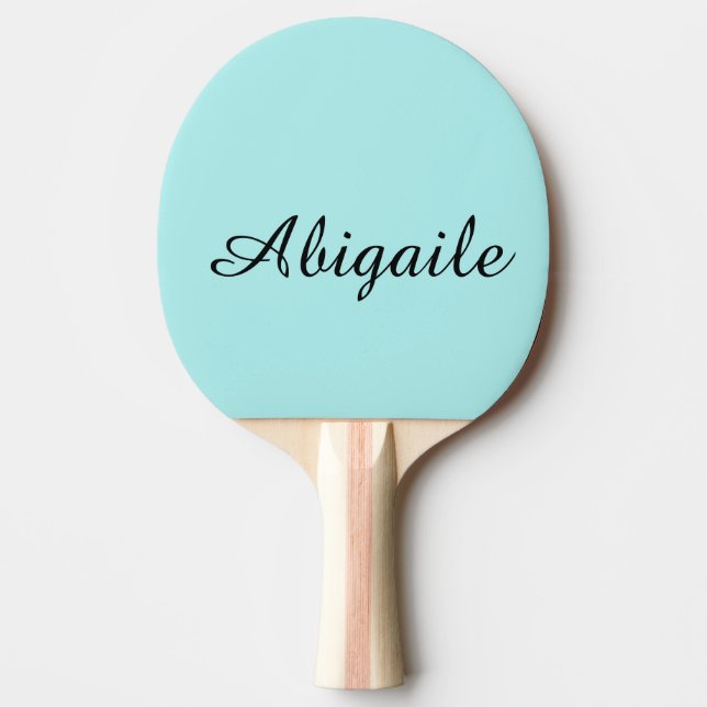 Turquoise Calligraphy Name Trendy Minimalist  Ping Pong Paddle (Front)
