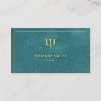 Turquoise Canvas Golden Frame  Psychologist Symbol Appointment Card by superdazzle at Zazzle