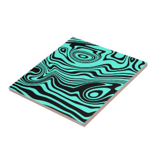 Turquoise Ceramic Tile Waves - Choose Colors