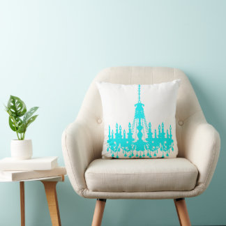 Turquoise Chandelier Designer Pillow