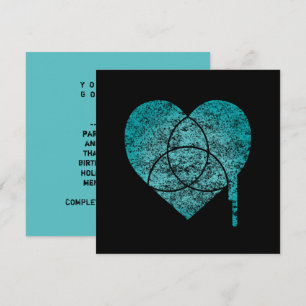 turquoise chart heart invitation