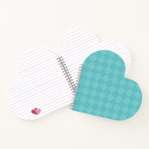 Turquoise Checkered Print Notebook