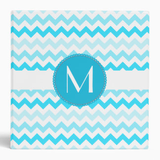 Turquoise Chevron Monogram Binder
