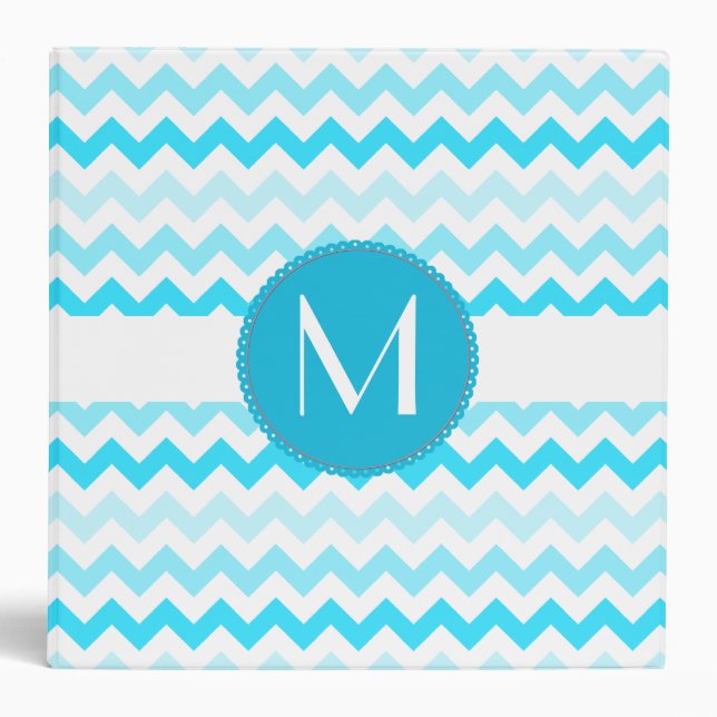 Turquoise Chevron Monogram Binder (Front)