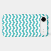 Turquoise chevron zig zag textured zigzag pattern Case-Mate iPhone case (Back (Horizontal))