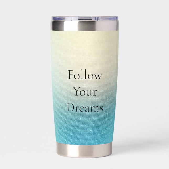 Turquoise Chic White Aqua Blue Insulated Tumbler (Front)